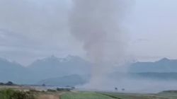 Житель Александровки жалуется на дым от свалки. Видео