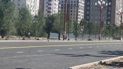 На отремонтированном участке проспекта Айтматова наносят дорожные разметки