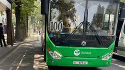 Водитель автобуса №100 остановился в начале остановке, мешая другим автобусам
