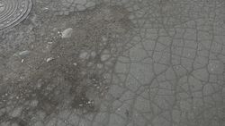 Тротуар на Фучика весь в трещинах и ямах. Фото