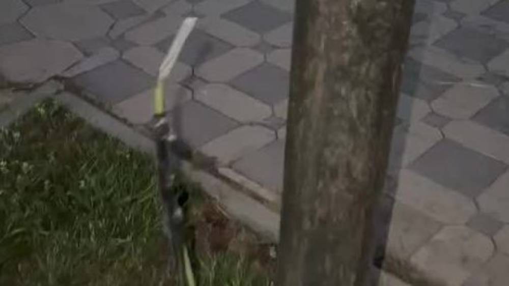 Оголенный провод в парке Байтик Баатыра. Видео