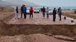 На южном берегу Иссык-Куля обвалилась дорога. Видео
