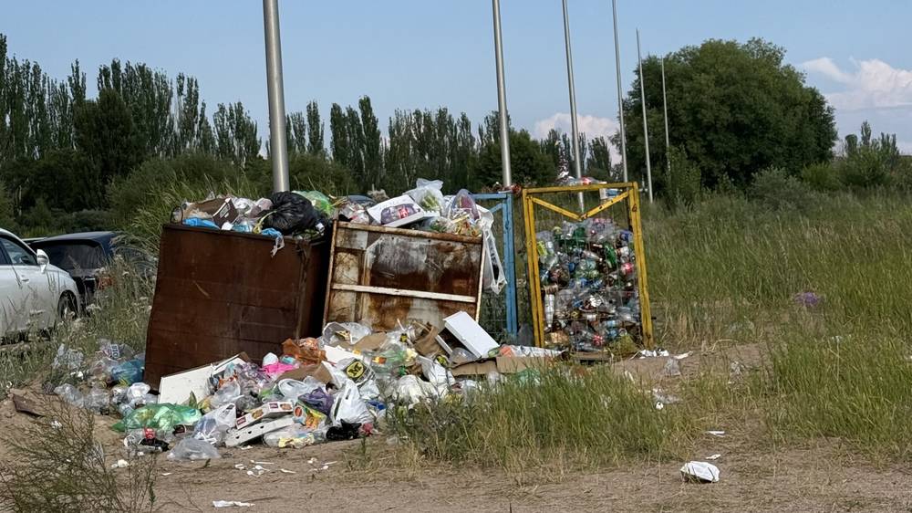 Мусорка в Бостери забита. Фото