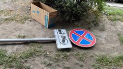 «Бишкекасфальтсервис» восстановил знак на Жумабека—Шопокова. Фото мэрии