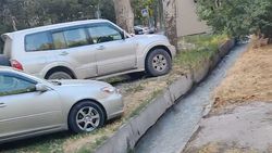 Водители продолжают парковаться в зеленой зоне в Асанбае. Видео