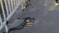 Пешеходный мост через реку Аламедин на Жибек Жолу разрушается. Видео горожанина
