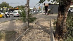 Горожанка жалуется на состояние тротуара. Фото