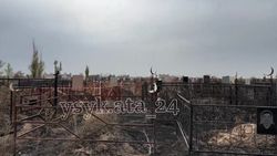 В Канте произошел пожар на территории мусульманского кладбища. Видео