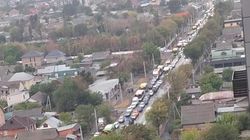 Огромная пробка на Гагарина. Вид сверху