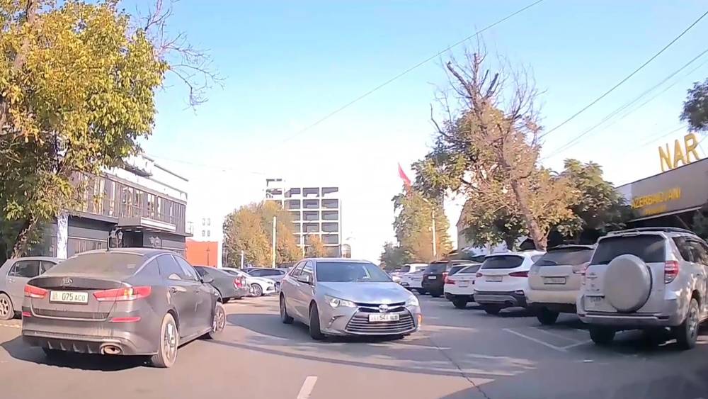 «Камри» едет против шерсти по односторонней улице. Видео