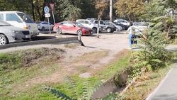 Мэрия снова не смогла найти «Тойоту» в зеленой зоне на Ибраимова. Видео