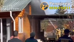 Видео — Как тушат пожар в пансионате «Радуга Вест» на Иссык-Куле