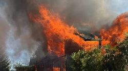 Как горели коттеджи в пансионате «Радуга Вест». Видео очевидцев