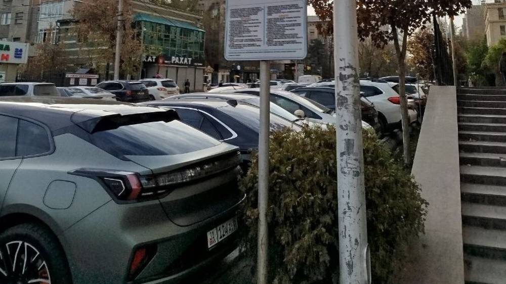 На Чуй—Гоголя парковщики берут по 40 сомов. Законно ли? Фото