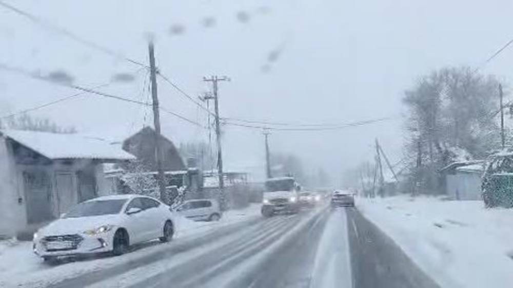 Машины не могут подняться на подъем возле Резиденции. Видео