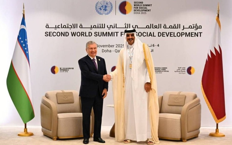 President of Uzbekistan meets with Amir of Qatar