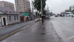 На остановке на Жибек Жолу нет навеса. Фото