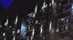 В домах ГИК на Гагарина всю ночь горит подсветка. Фото