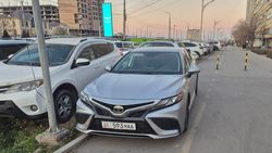 На тротуаре на Южной магистрали установили железные стойки, но водитель «Камри» смог заехать на тротуар и припарковаться. Фото