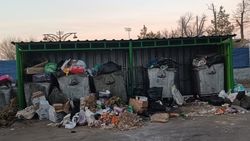 Мусорка на ул.Мичурина снова забита. Фото