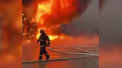 Видео пожара на рынке «Азиз»