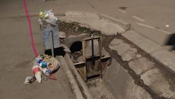 В Востоке-5 бытовой мусор оставляют возле урн. Фото