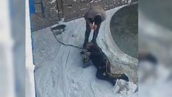 В Бишкеке на замерзшей реке Ала-Арча обнаружили мужчину, он сказал, что его туда скинули. Видео