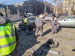 Ограждения возле дома на Фрунзе демонтированы