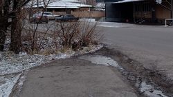 На улице Байтик баатыра тротуар упирается в кусты и арык