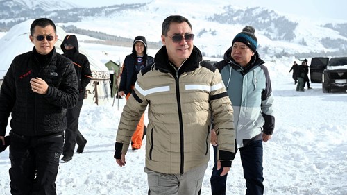 Садыр Жапаров и основатель Binance Чанпэн Чжао посетили Жыргалан