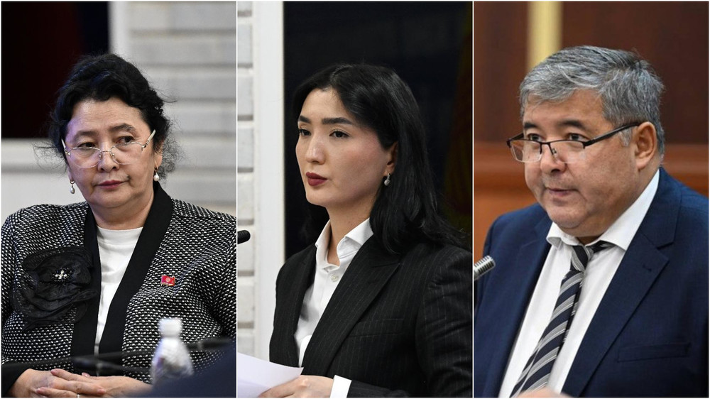 (слева-направо) Айсаракан Абдибаева, Беназир Нурланова, Жаныбек Керималиев