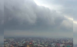 В Бишкеке туман и сильный ветер. Видео