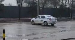 Милицейская машина пересекла сплошную линию при повороте на Масалиева—Байтик Баатыра