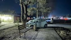 На проспекте Дэн Сяопина машины стоят на тротуаре новой аллеи и на зеленой зоне