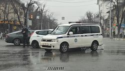 На Айтматова—Ахунбаева произошло ДТП с участием милицейской машины. Фото