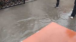 Во дворе школы №67 во время дождя образуется огромная лужа, - горожанин