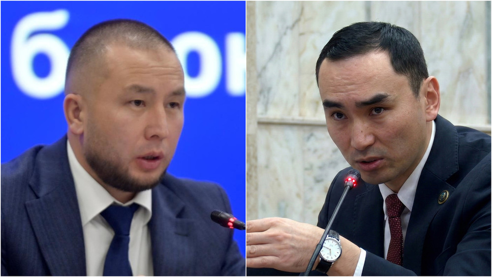 (слева-направо) депутат Болот Сагынаев, замминистра Нурбек Акжолов
