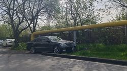 Машина припаркована на газоне на Армейская—Кийизбаева