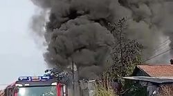 Как горел склад на ул.Мозолева. Видео очевидца