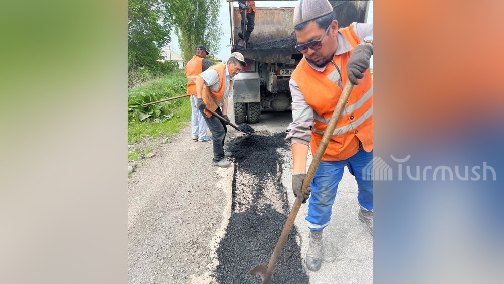 В Чуйской области начался ямочный ремонт дороги Беловодское—Темен-Суу