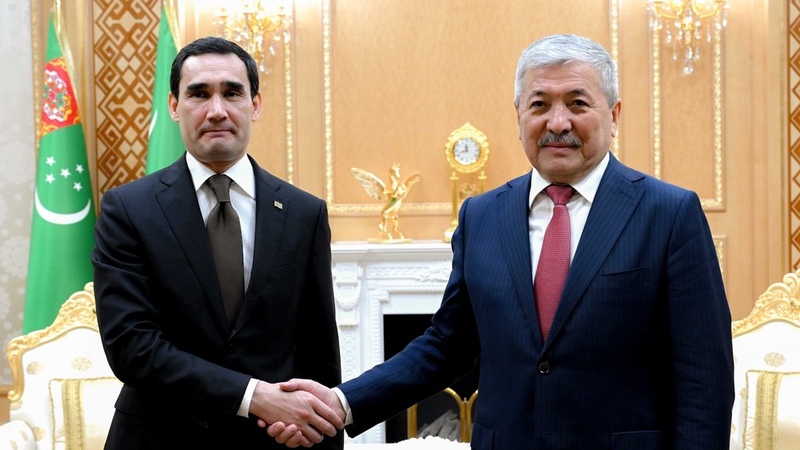 Cabinet Chairman Kasymaliev and Turkmen President Berdimuhamedov ...