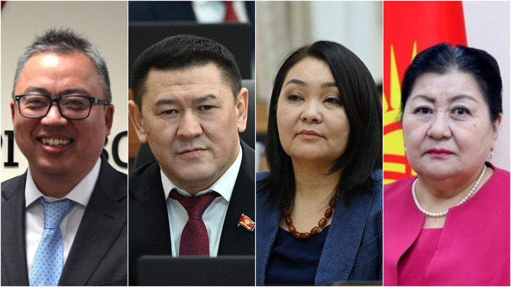 Слева направо: Алмаз Айбалаев, Руслан Жакышов, Миргуль Темирбаева, Бодош Мамырова