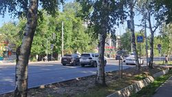 Спецтехника ехала по тротуару