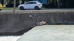 В Бишкеке парень устроил себе «пляжный отдых» на реке Ала-Арча в районе Ахунбаева—Малдыбаева