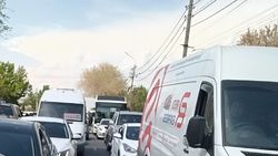 Пробка на улице Салиевой. Видео горожанина