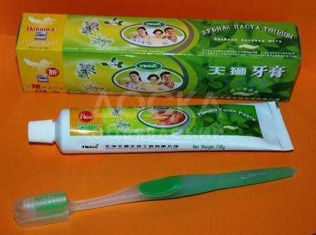 Зубная паста Тяньши (зеленый штрих)