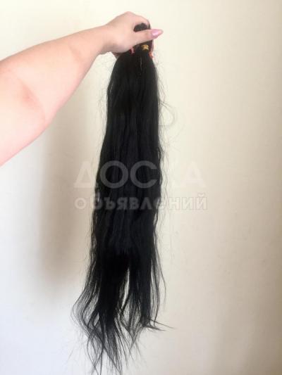 Продаю волосы 75 см 135 капсул черный цвет за 4000