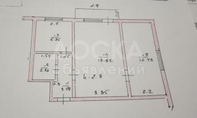 Продаю 3-комнатную квартиру, 44кв. м., этаж - 2/2, Село Новопокровка.