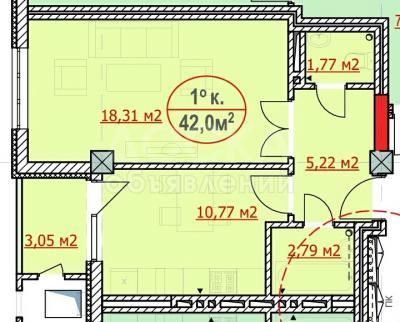 Продаю квартиру 2-ком., 42кв. м., этаж - 2/8, лесхозная (западный автовокзал).