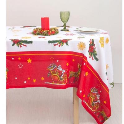 Скатерть Новогодние сани 150х200см, 100% хлопок, рогожка, 164 г/м2 украсит праздничный интерьер. Стоимость 885 сом!